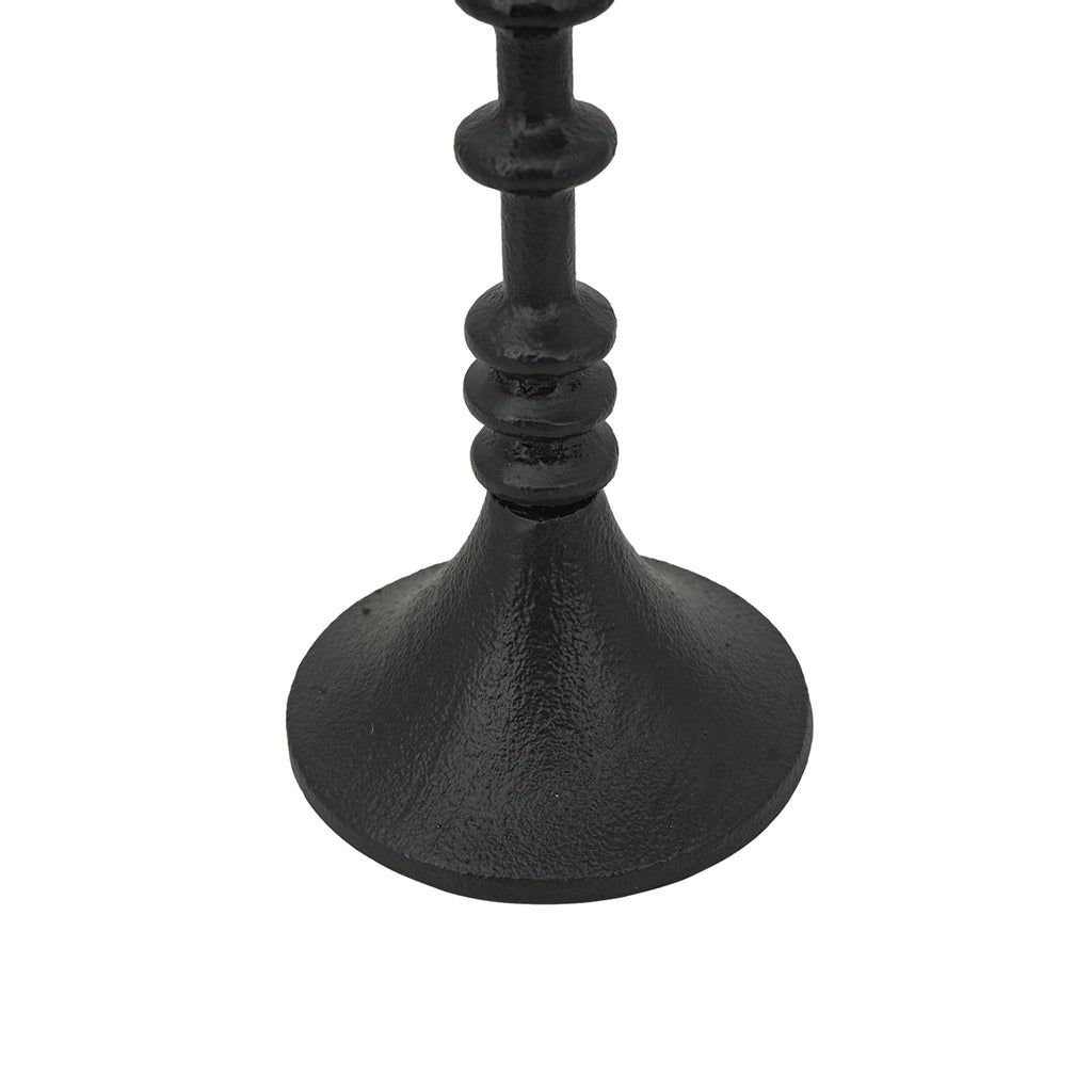 D4x13.5" Decorative Black Iron Candle Holder with Spindle Design