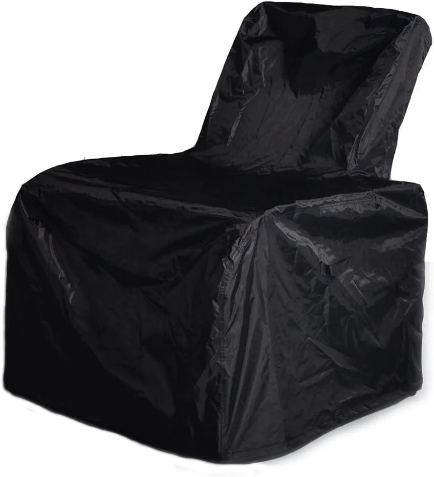 Outdoor Recliner Chair Cover, Waterproof Patio Lounge Chair Protector 39.4"x37.4"x26.4", Heavy‑Duty Windproof UV Resistant Black Furniture Cover for Garden Backyard