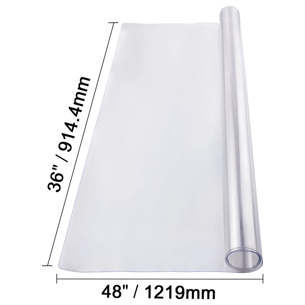 Clear PVC Table Protector 36x48 Inch, 1.5mm Thick Transparent Tabletop Cover, Waterproof Plastic Table Pad for Dining Office Desk, Bonus Lace Placemat Included