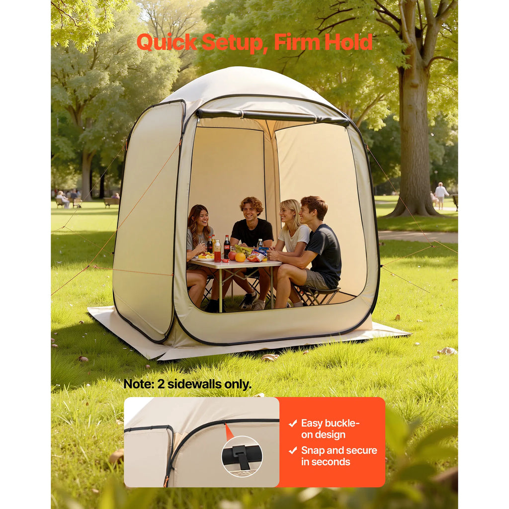 Pop‑Up Screen House Sidewalls 2‑Pack, 300D Oxford Silver‑Coated UV‑Waterproof Side Panels for 6’ x 6’ Outdoor Screen Tent, Beige (Tent NOT Included)