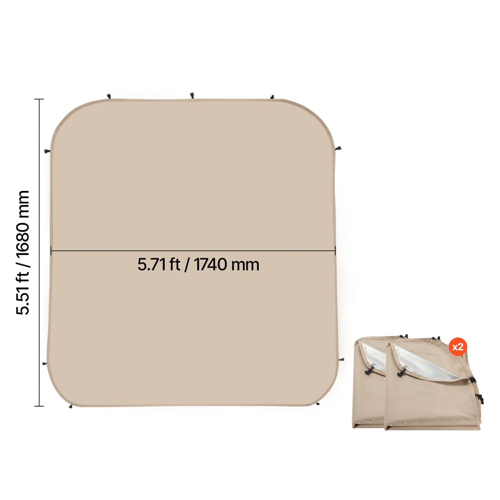 Pop‑Up Screen House Sidewalls 2‑Pack, 300D Oxford Silver‑Coated UV‑Waterproof Side Panels for 6’ x 6’ Outdoor Screen Tent, Beige (Tent NOT Included)