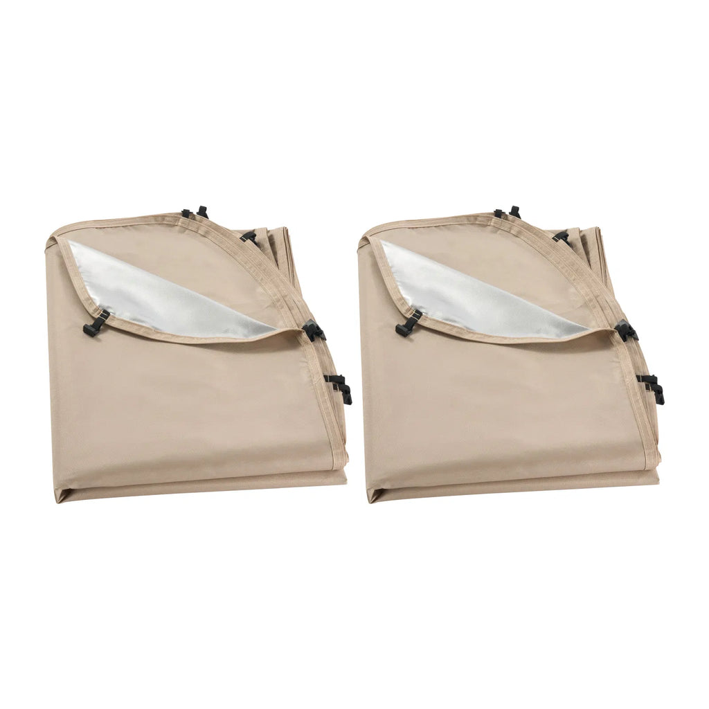 Pop‑Up Screen House Sidewalls 2‑Pack, 300D Oxford Silver‑Coated UV‑Waterproof Side Panels for 6’ x 6’ Outdoor Screen Tent, Beige (Tent NOT Included)