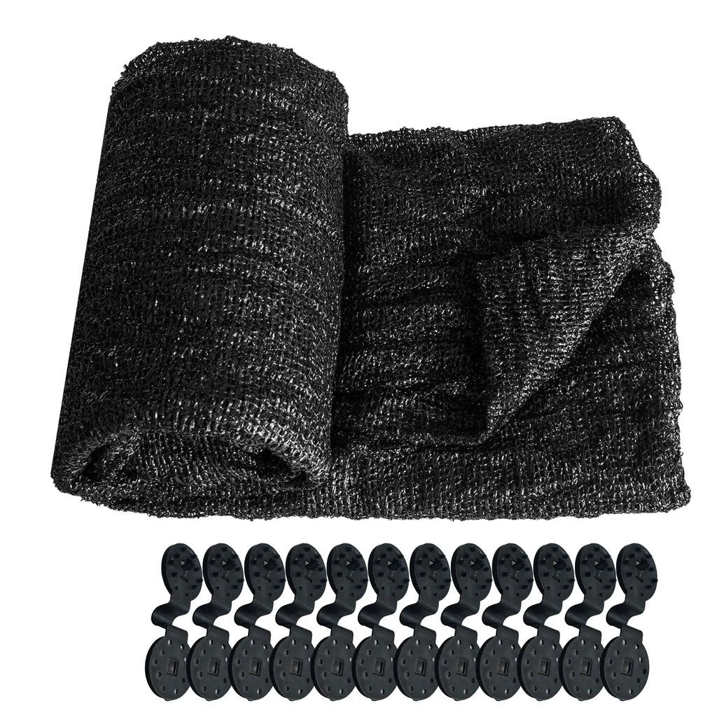 lack Sun Shade Net 10'x10' UV‑Resistant Shade Cloth with Fix Clips, Breathable Permeable Shade Screen for Garden, Greenhouse, Patio, Backyard, Plants & Outdoor Parking
