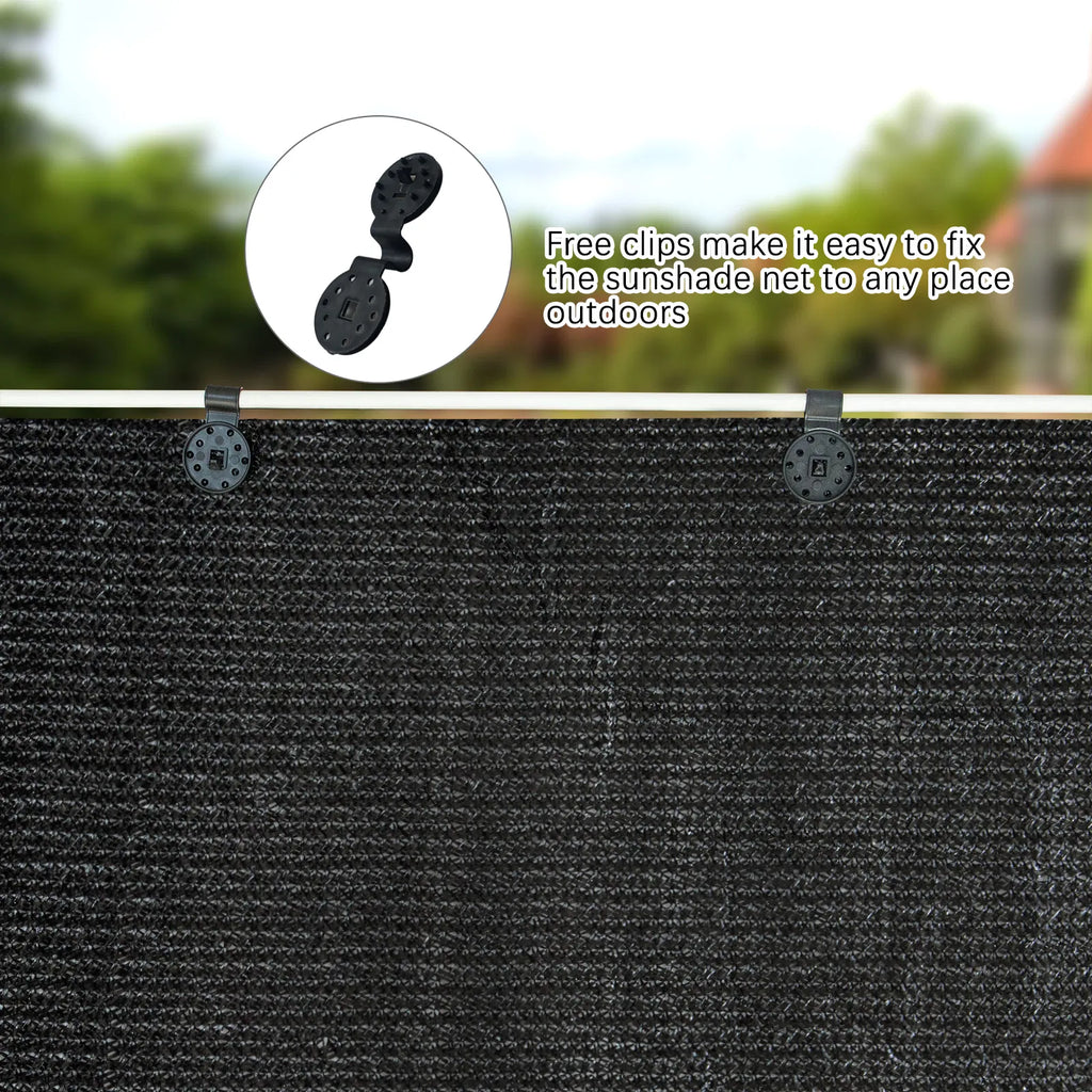 lack Sun Shade Net 10'x10' UV‑Resistant Shade Cloth with Fix Clips, Breathable Permeable Shade Screen for Garden, Greenhouse, Patio, Backyard, Plants & Outdoor Parking