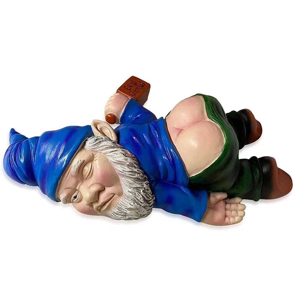 Funny Drunk Garden Gnome Statue, Naughty Passed‑Out Dwarf Figurine, Resin Outdoor Yard Lawn Patio Ornament, Whimsical Home Desk Decor, Novelty Gag Gift for Garden Lovers