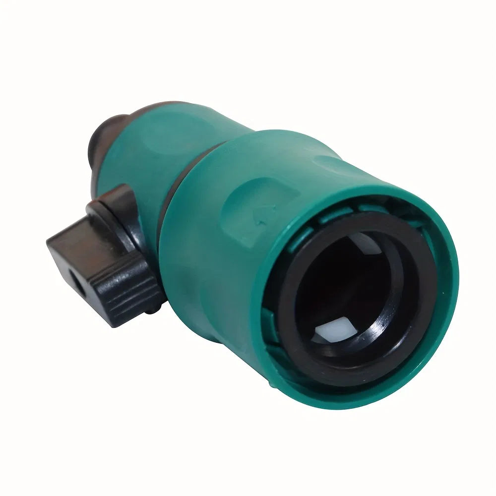 Garden Hose Quick Connect Coupler with Shut‑off Valve, 1/2 Inch Water Hose Quick Release Fitting, Plastic Hose Connector for Garden Watering Irrigation System