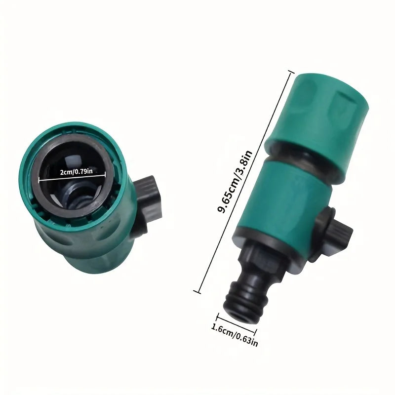 Garden Hose Quick Connect Coupler with Shut‑off Valve, 1/2 Inch Water Hose Quick Release Fitting, Plastic Hose Connector for Garden Watering Irrigation System