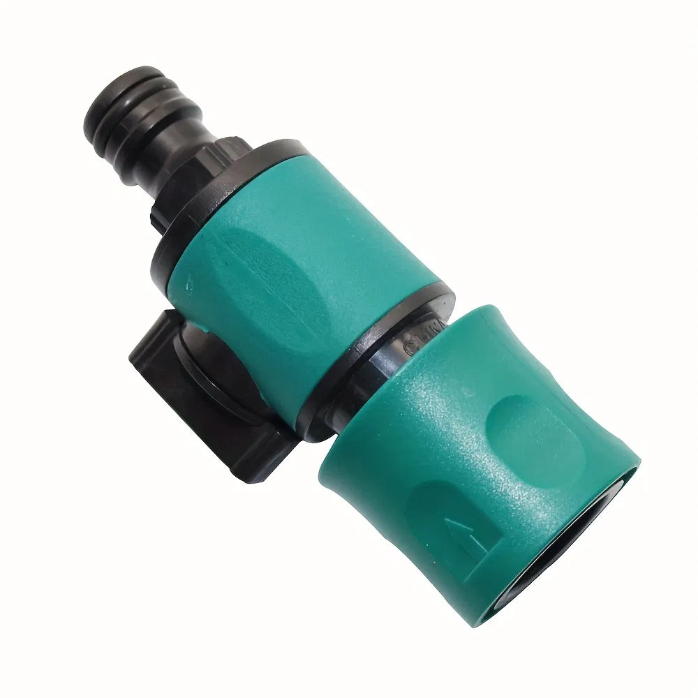 Garden Hose Quick Connect Coupler with Shut‑off Valve, 1/2 Inch Water Hose Quick Release Fitting, Plastic Hose Connector for Garden Watering Irrigation System