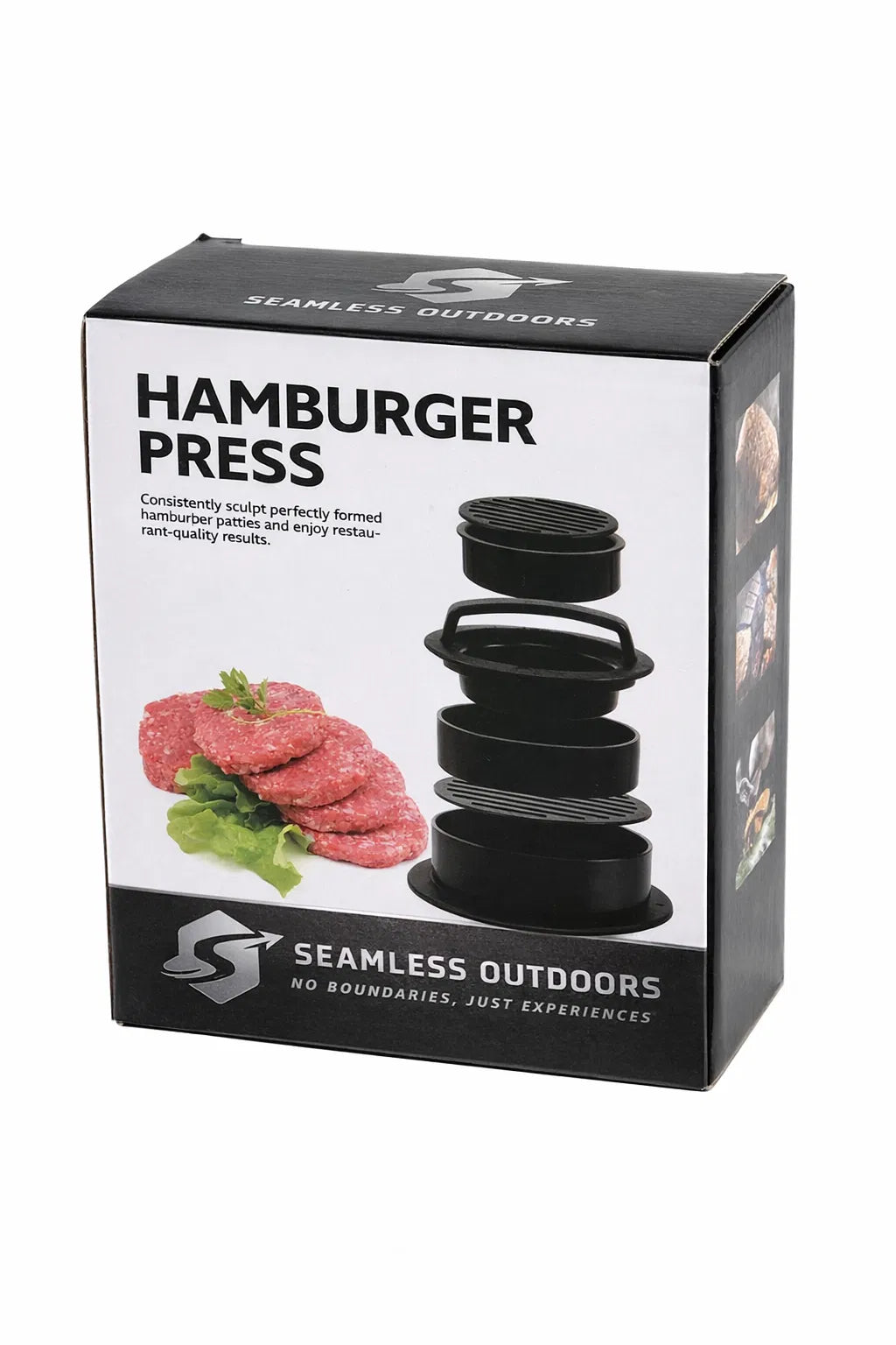 Multi‑Size Hamburger Press Patty Maker, Non‑Stick Burger Mold with 100Pcs Wax Papers, Make Stuffed, Regular & Mini Beef Patties for BBQ Grilling