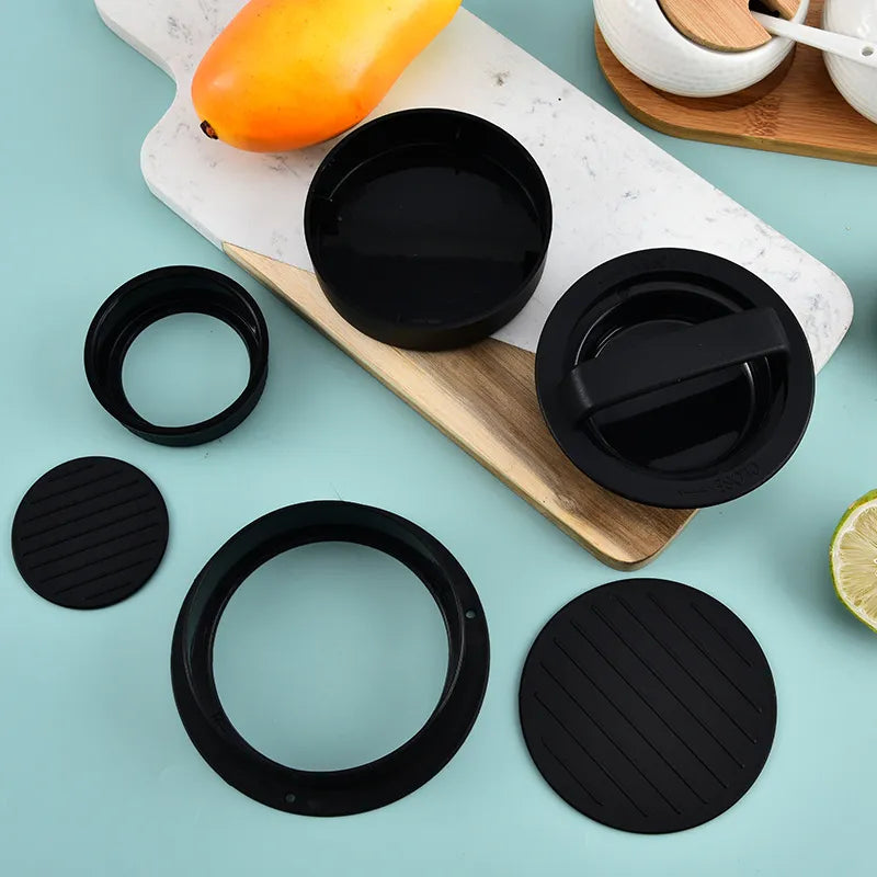 Multi‑Size Hamburger Press Patty Maker, Non‑Stick Burger Mold with 100Pcs Wax Papers, Make Stuffed, Regular & Mini Beef Patties for BBQ Grilling
