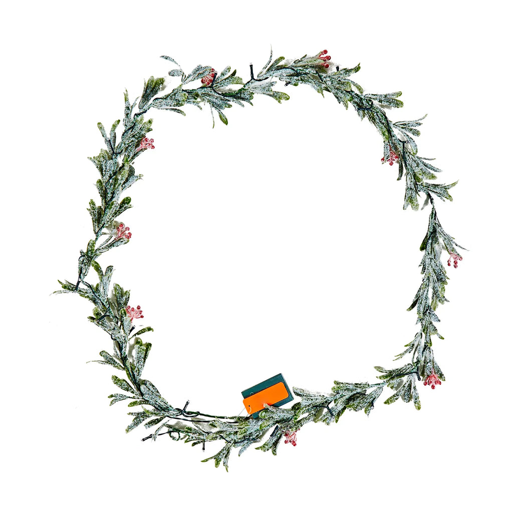 Prelit Greenery Garland with Soft White LED Lights, 6.5ft Christmas Mantel and Stair Decor for Indoor Outdoor Holiday
