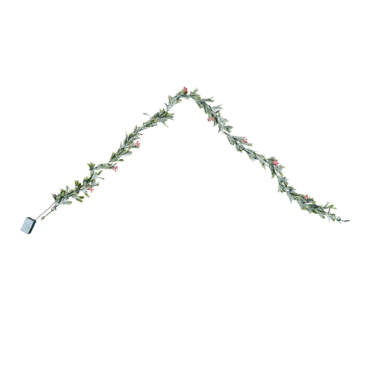 Prelit Greenery Garland with Soft White LED Lights, 6.5ft Christmas Mantel and Stair Decor for Indoor Outdoor Holiday