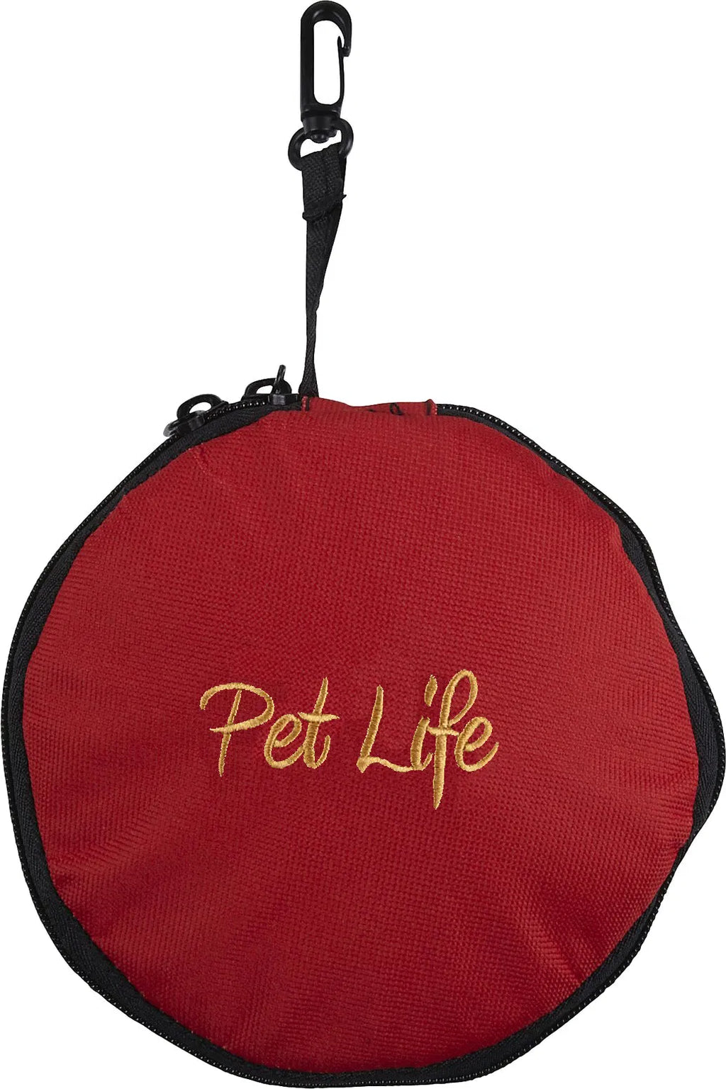 Pet Life Dual Folding Collapsible Dog Travel Bowl, Portable Food & Water Feeder Set with Carabiner Clip for Hiking Camping Trips