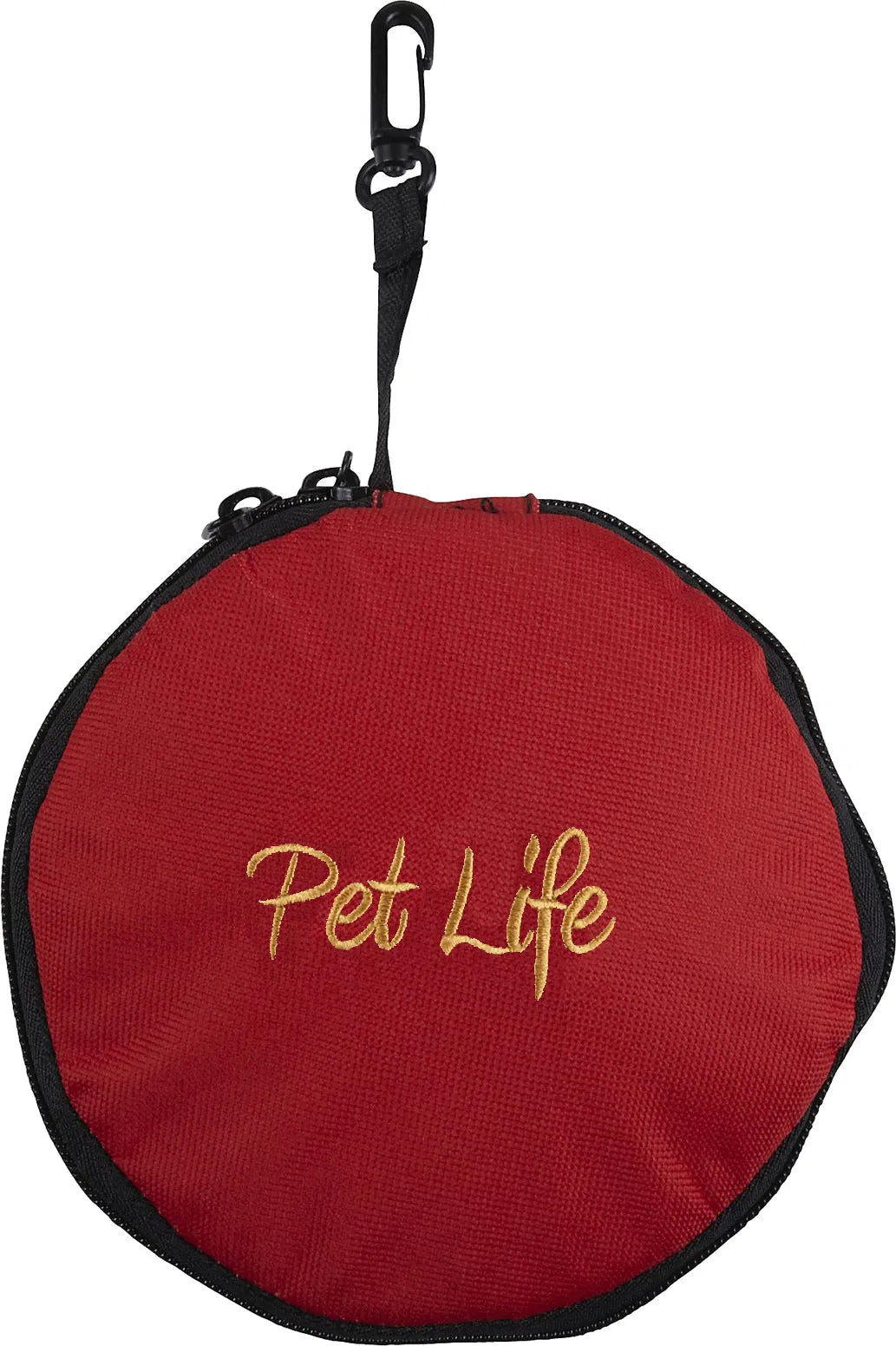 Pet Life Dual Folding Collapsible Dog Travel Bowl, Portable Food & Water Feeder Set with Carabiner Clip for Hiking Camping Trips