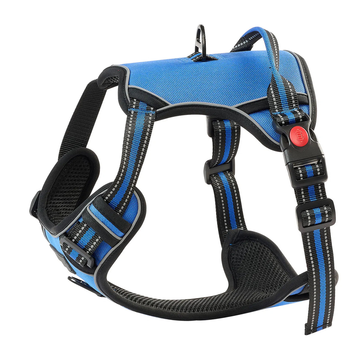 No‑Pull Dog Harness with 5ft Leash, Reflective Adjustable Pet Vest Harness for Medium Large Dogs, Dual Metal Clips Safety Lock Buckle