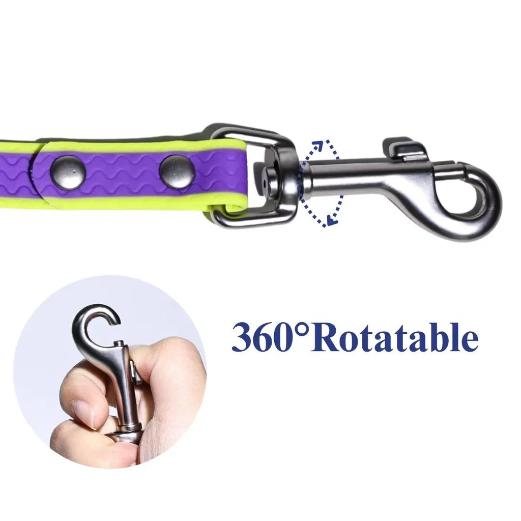 Waterproof PVC‑Coated Nylon Long Dog Training Leash, 360° Rotatable Clasp, Soft Padded Handle, Easy‑Clean Recall Lead, Multiple Lengths & Colors