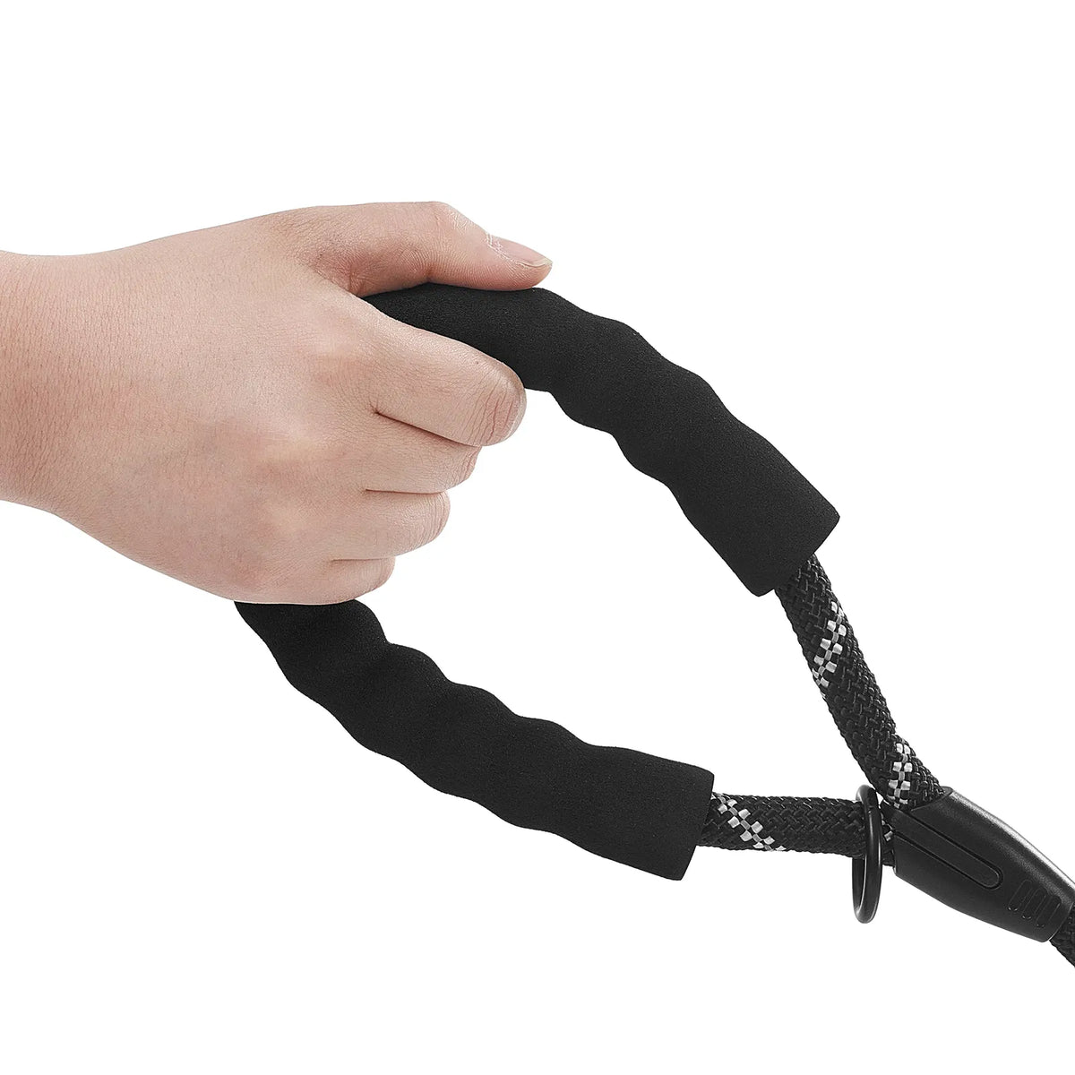 6FT Reflective Rope Dog Leash, Soft Padded Handle Heavy‑Duty Nylon Dog Leash with Waste Bag Dispenser for Medium Large Dogs