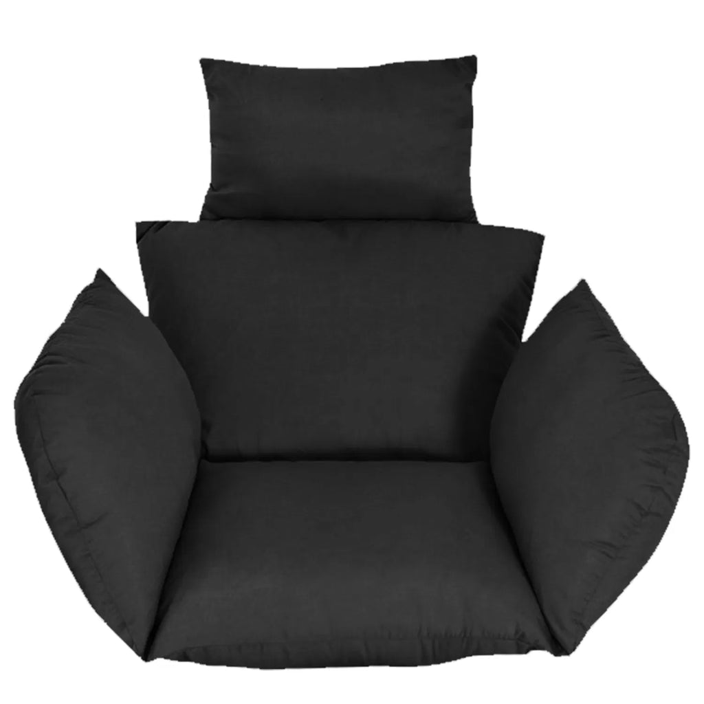 Hanging Egg Chair Cushion Replacement with Headrest Pillow, Thick Hollow Cotton, Removable Machine Washable Cover for Indoor Outdoor Swing Egg Chair