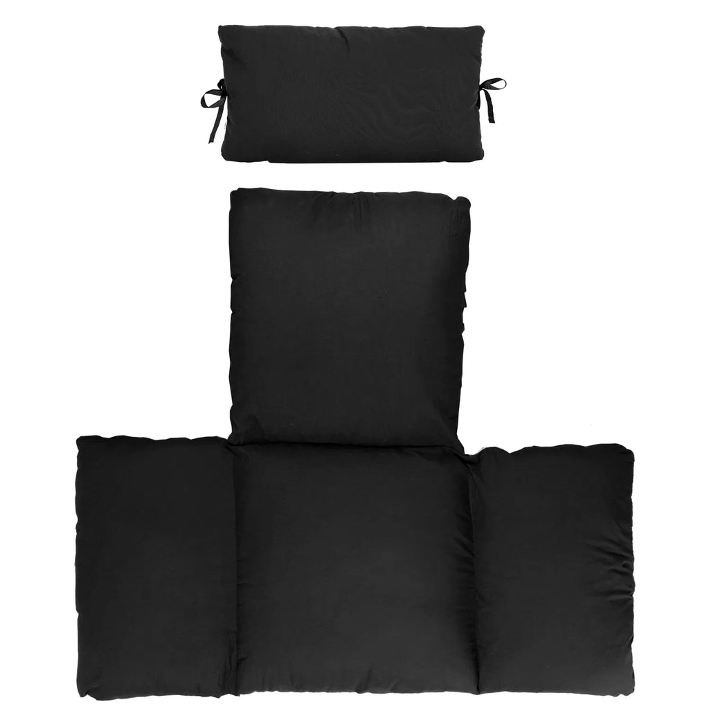 Hanging Egg Chair Cushion Replacement with Headrest Pillow, Thick Hollow Cotton, Removable Machine Washable Cover for Indoor Outdoor Swing Egg Chair