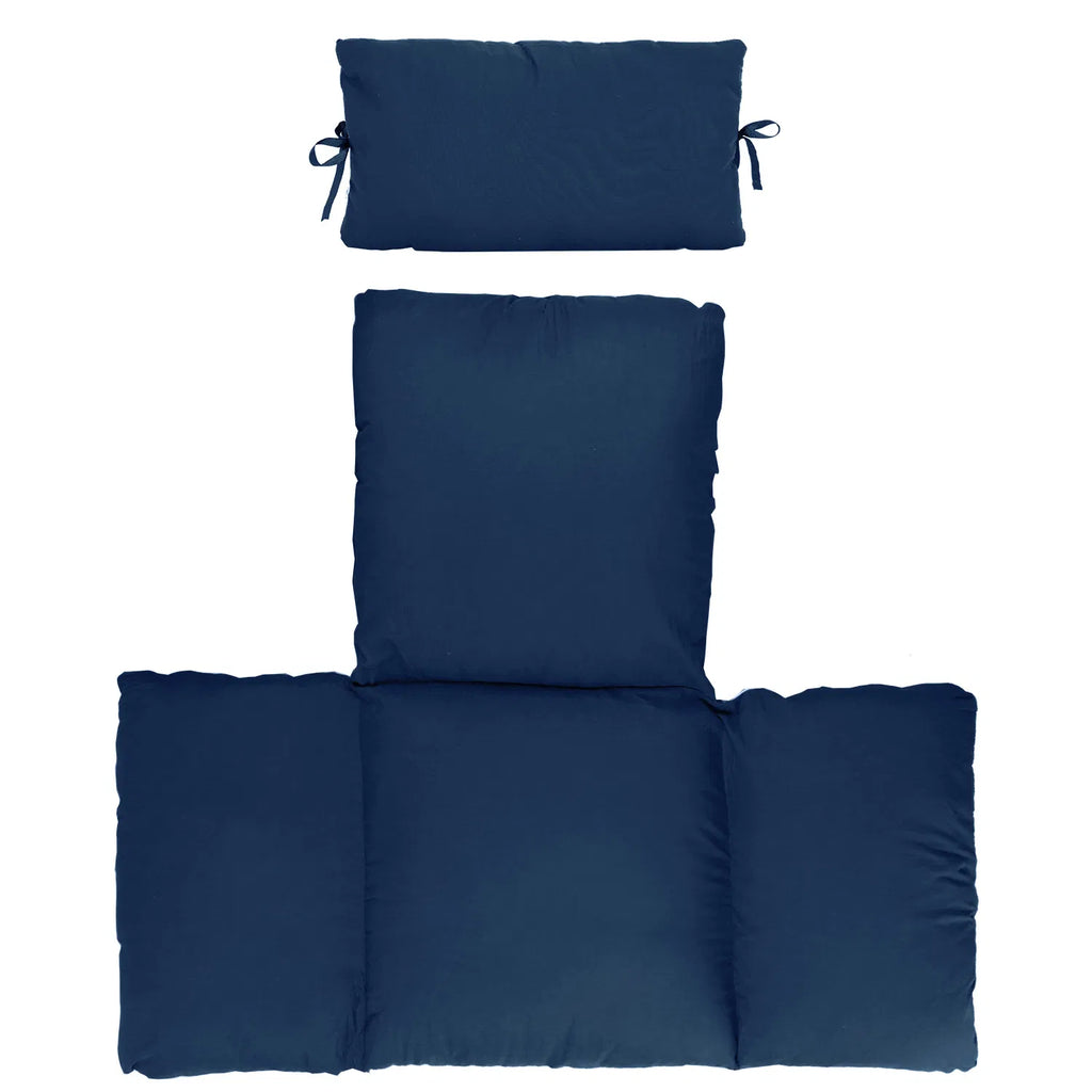 Egg Chair Replacement Cushion,Thick Hollow Cotton Swing Pad with Head Pillow, Removable Washable Cover for Hanging Egg Hammock Chair,Navy Blue