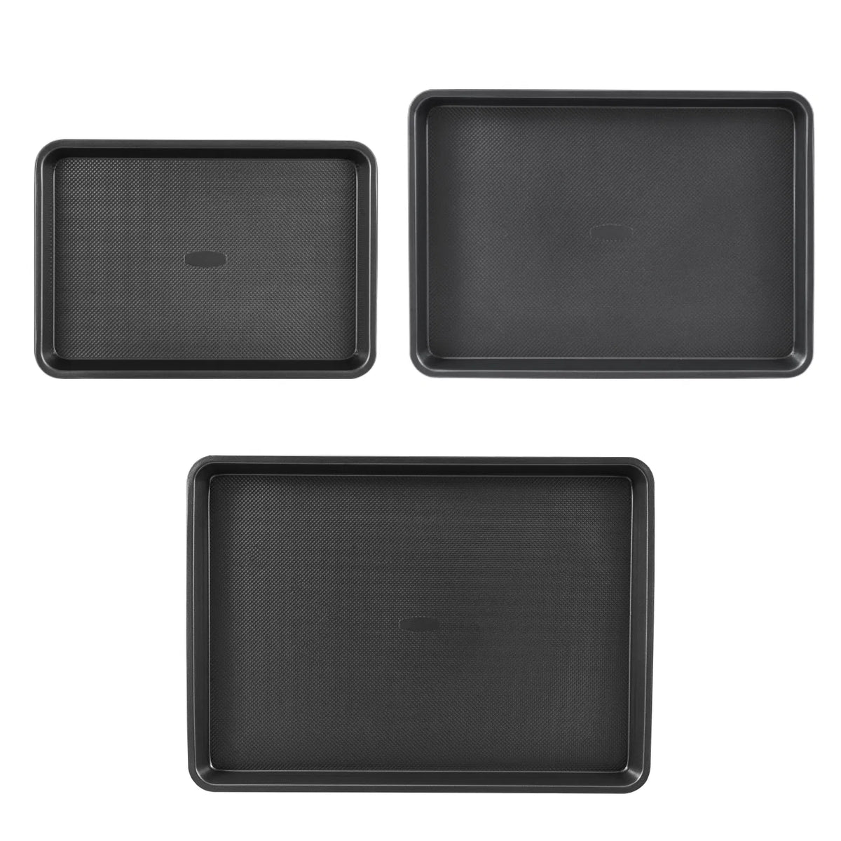 3-Piece Nonstick Carbon Steel Baking Sheet Set, Oven Trays for Cookies, Roasting & Baking, Stackable Bakeware, 450°F Heat Resistant
