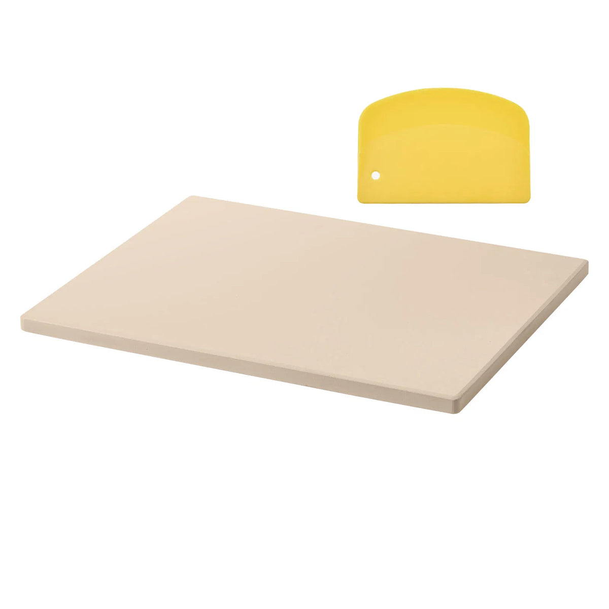15"x12" Cordierite Pizza Stone for Oven & Grill, Rectangular Baking Stone with Dough Scraper, Crispy Crust Pizza Bread Baking Plate