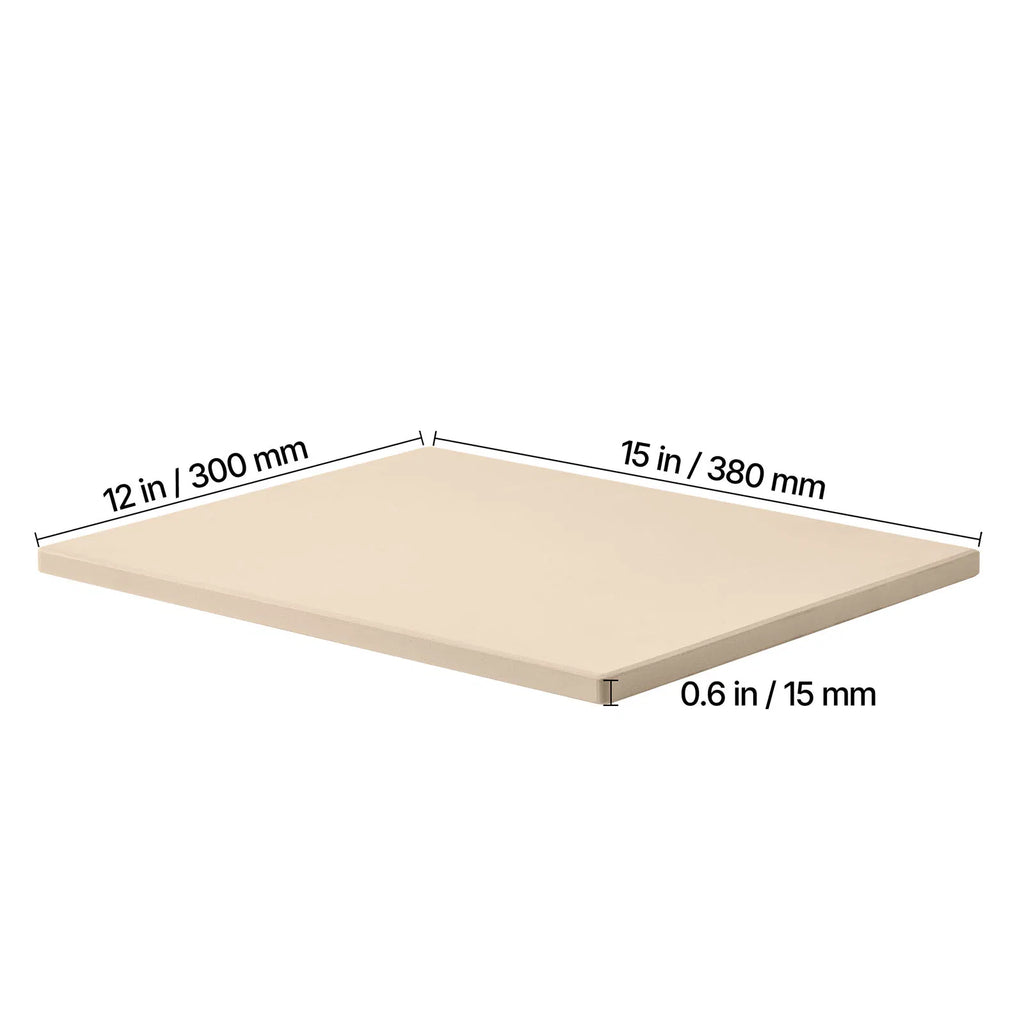 15"x12" Cordierite Pizza Stone for Oven & Grill, Rectangular Baking Stone with Dough Scraper, Crispy Crust Pizza Bread Baking Plate