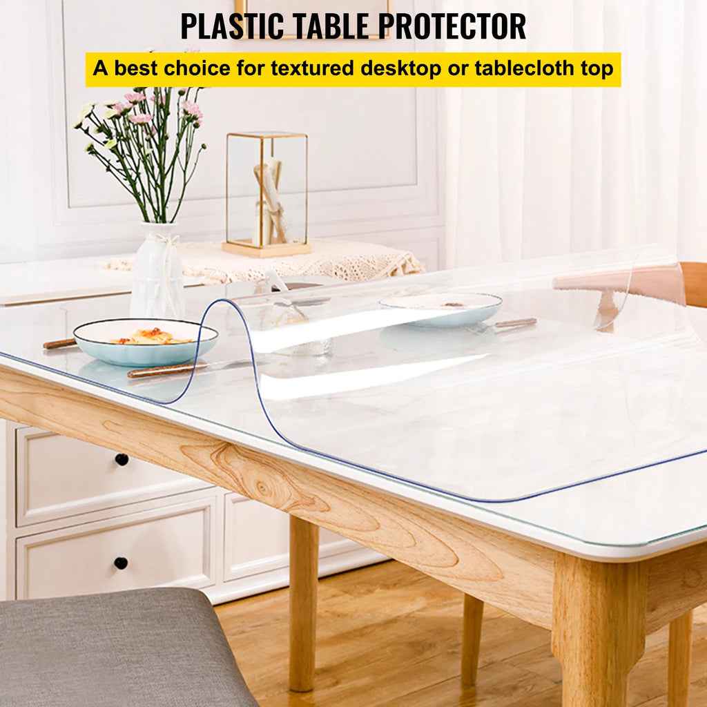 Clear PVC Table Protector 36"x60", 1.5mm Thick Waterproof Table Cover, Odorless SGS Certified Tabletop Mat, Cuttable Furniture Protector for Dining Table