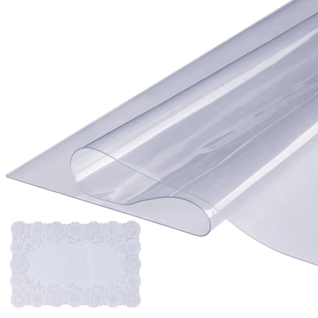 Clear PVC Table Cover Protector 36"x72",1.5mm Thick Waterproof Rectangle Plastic Tabletop Mat for Dining Table, Office Desk