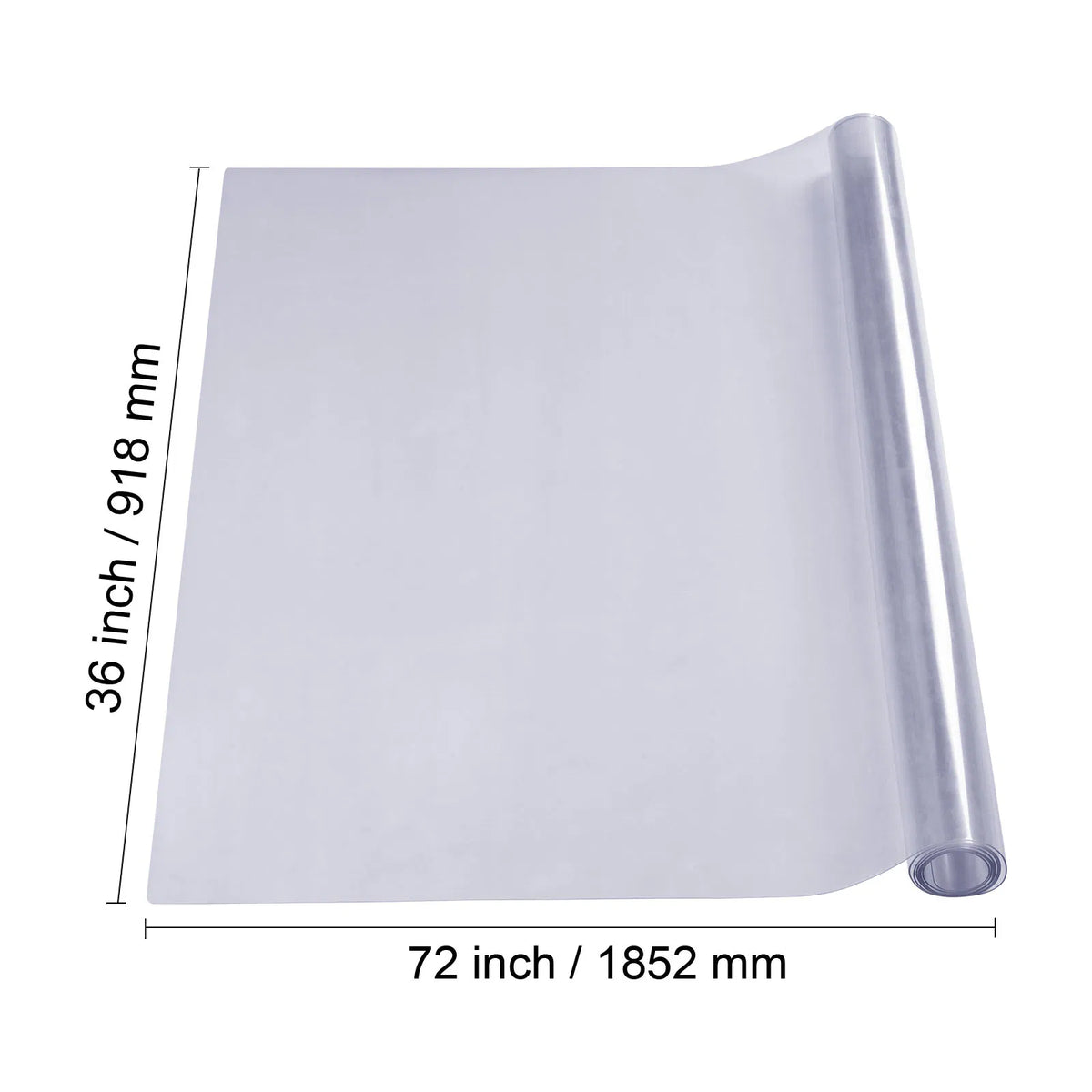 Clear PVC Table Cover Protector 36"x72",1.5mm Thick Waterproof Rectangle Plastic Tabletop Mat for Dining Table, Office Desk