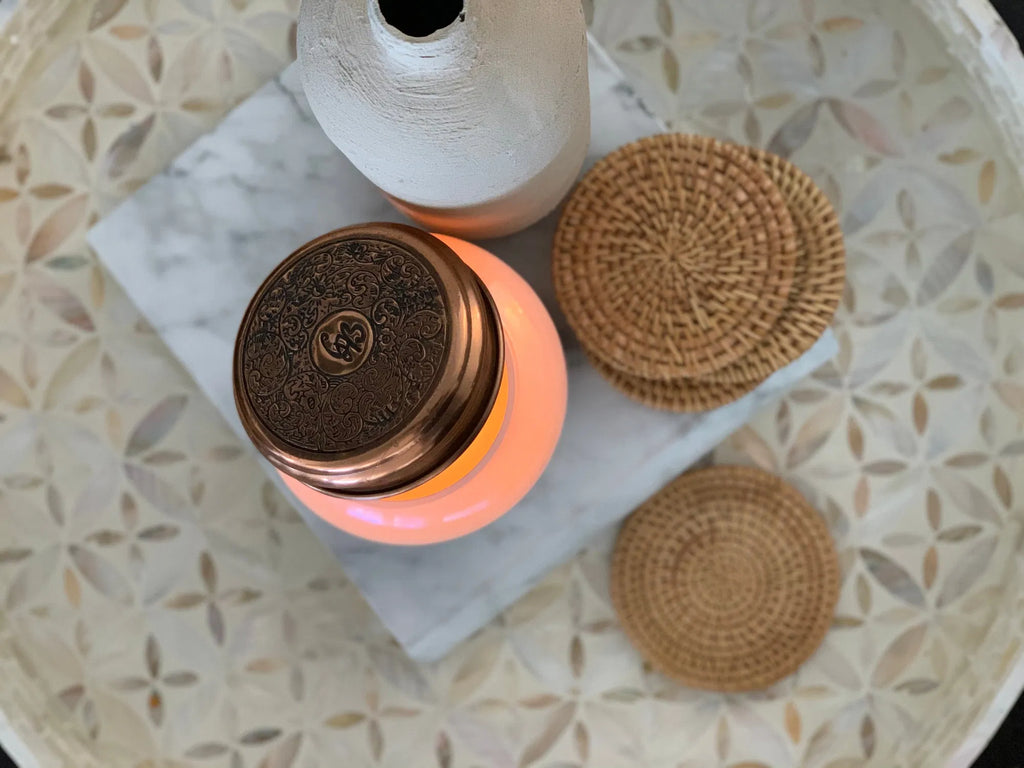 Handmade Round Rattan Coasters 4 Inch, Natural Woven Drink Coasters for Table, Coffee Cup Mug Coaster Set, Farmhouse Tabletop Home Decor