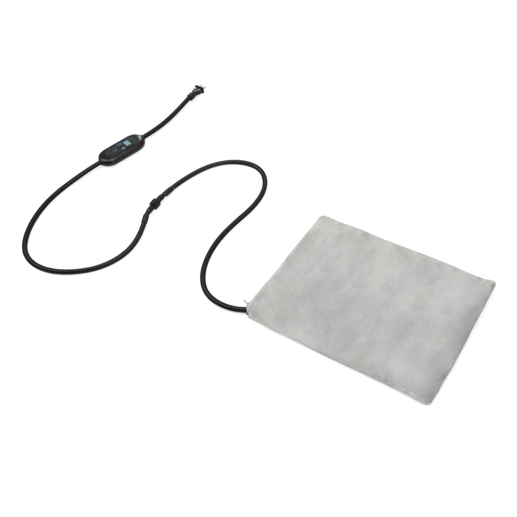 Pet Heating Pad for Dogs & Cats, 30×40cm Waterproof Electric Heated Mat, 6 Temp Settings & 2-24H Timer, 120V with Removable Soft Plush Cover, Anti-Chew Cord for Pets Winter Warming
