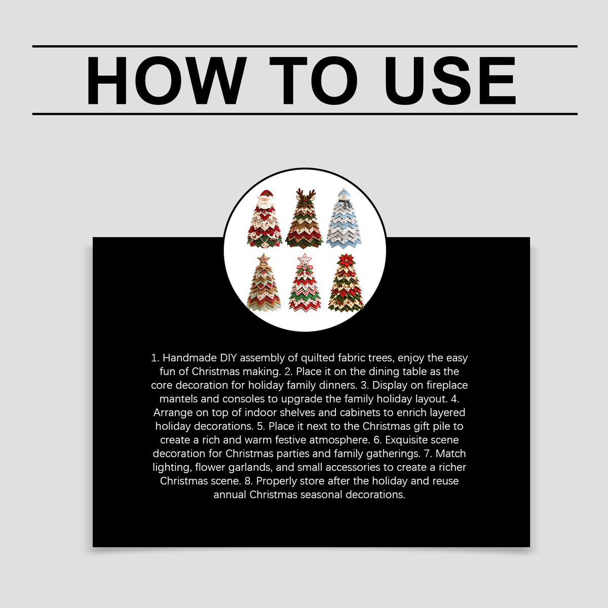 DIY Quilted Fabric Christmas Tree Sewing Kit, Blue Snowman Topper, Beginner Christmas Craft Kit, Tabletop Holiday Decoration, Pre-Cut Polyester Fabric with Instruction Book