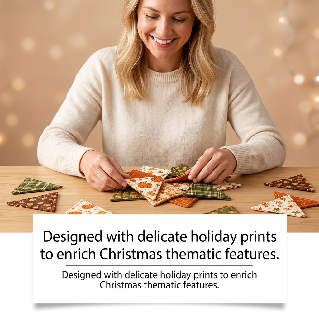 DIY Quilted Fabric Christmas Tree Kit, White Star Topper, Patriotic Red White Blue Patchwork Tabletop Holiday Decoration, Handmade Craft Kit for Mantel Shelf Xmas Home Decor, 7.88in