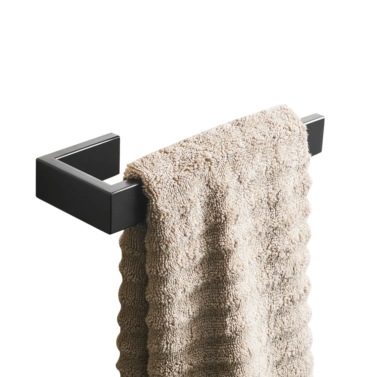 Black SUS304 Stainless Steel Hand Towel Bar, Modern Open Arm Wall Mount Towel Holder for Bathroom Kitchen
