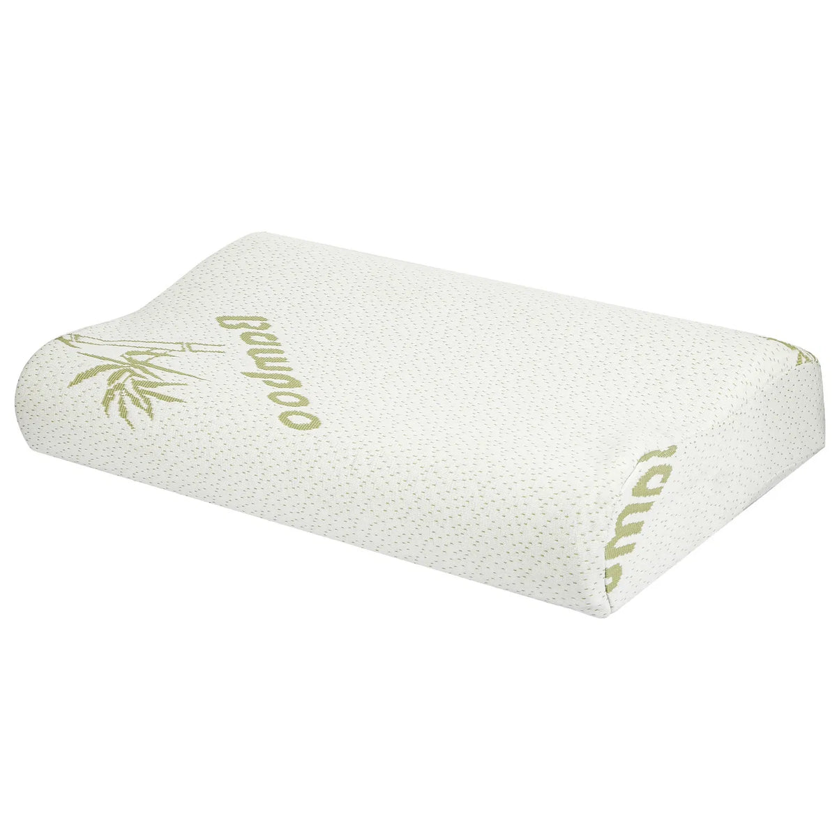 Ergonomic Contour Bamboo Memory Foam Pillow, Neck Support Pillow for Side & Back Sleepers, Breathable Washable Bamboo Cover, Relieve Neck & Shoulder Pain