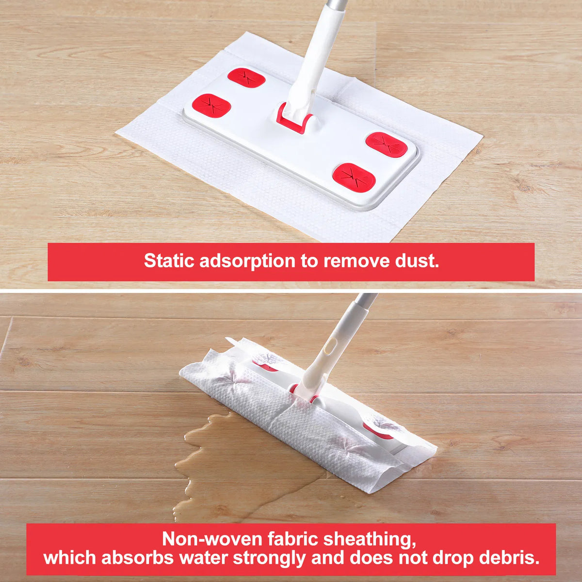 Disposable Electrostatic Mop Refill Pads 30 Count, Non-Woven Wet Dry Floor Cleaning Cloths for Hardwood Tile Vinyl Floors, Dust Hair Dirt Trapping Disposable Mop Sheets