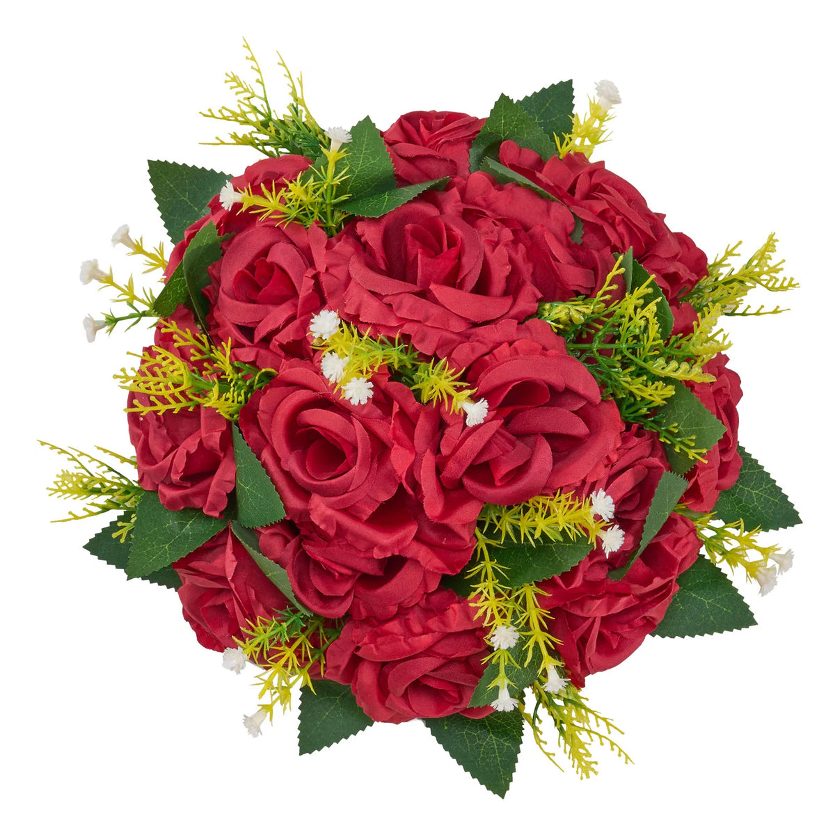 10 Pack 9.5 Inch Red Artificial Rose Flower Balls, Wedding Table Centerpieces, Silk Fake Kissing Floral Balls for Party, Reception, Home & Holiday Decor