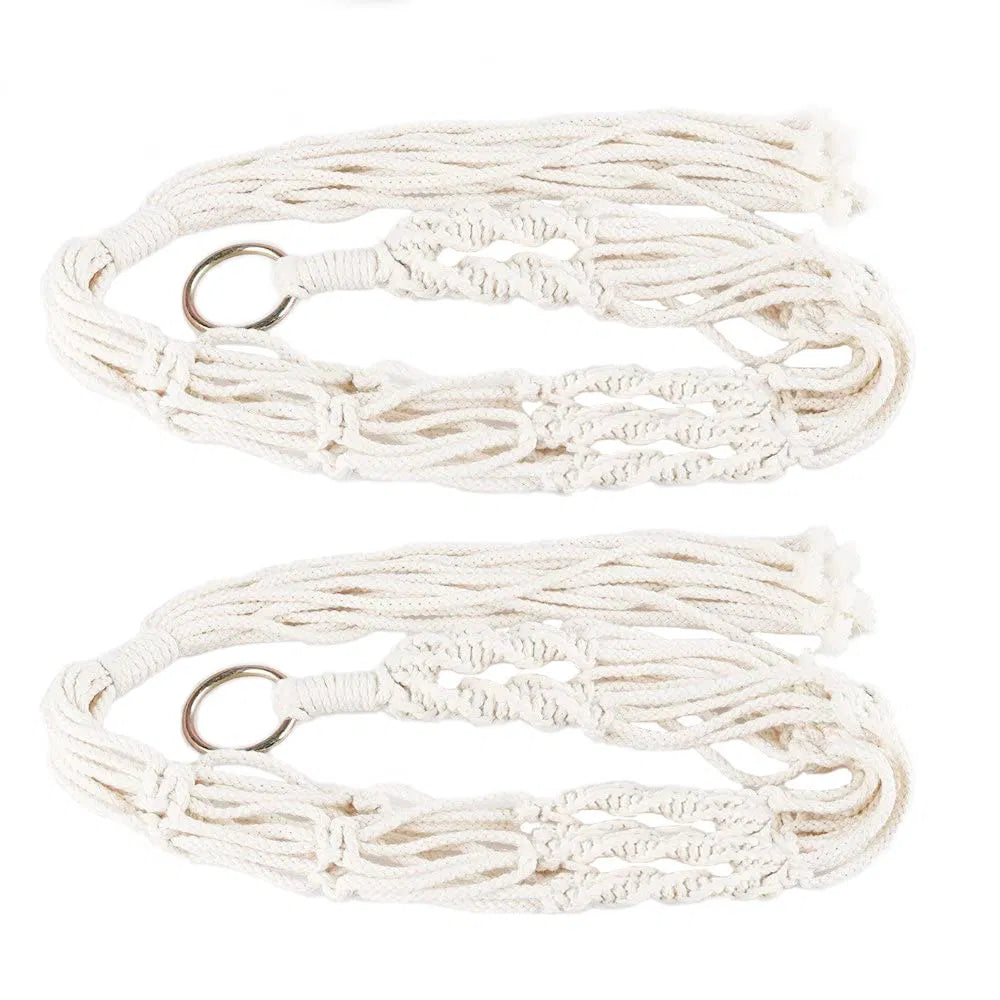 2 Pack 40 Inch Macrame Plant Hanger, Natural Cotton Rope Hanging Planter Holder, Boho Hand Woven Flower Pot Basket for Indoor Outdoor Home Decor, Fits 4-11 Inch Pots