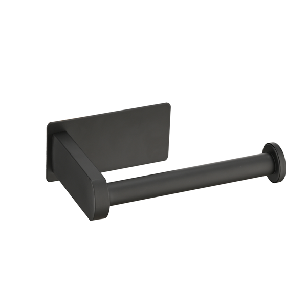 AEELLEEA Self Adhesive Toilet Paper Holder, 304 Stainless Steel No-Drill Wall Mount, Rustproof Bathroom Tissue Roll Holder, Black