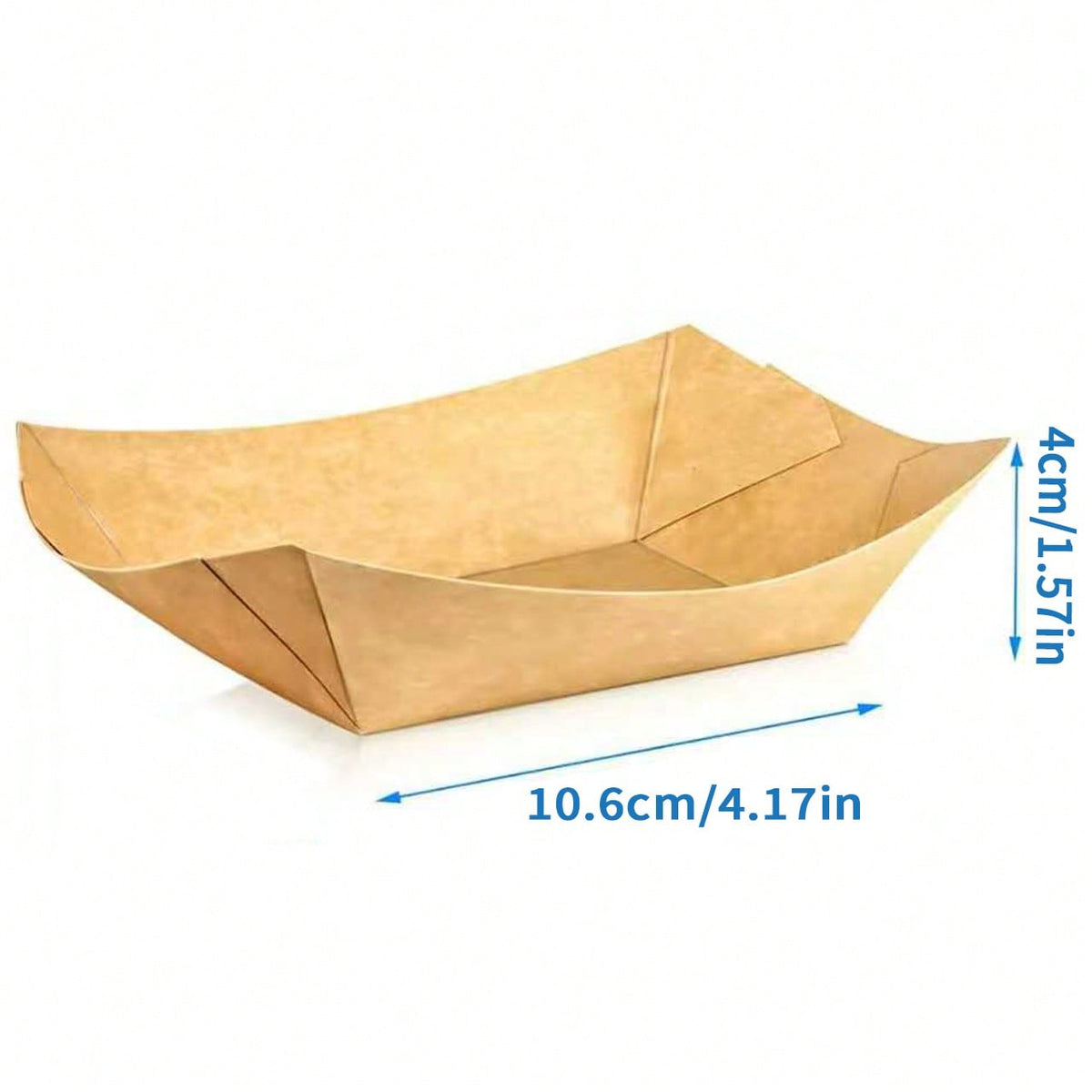 > AEELLEEA 100 Pack Paper Food Trays, Disposable Kraft Paper Boat Plates for Hot Dogs Fries Snacks BBQ Party