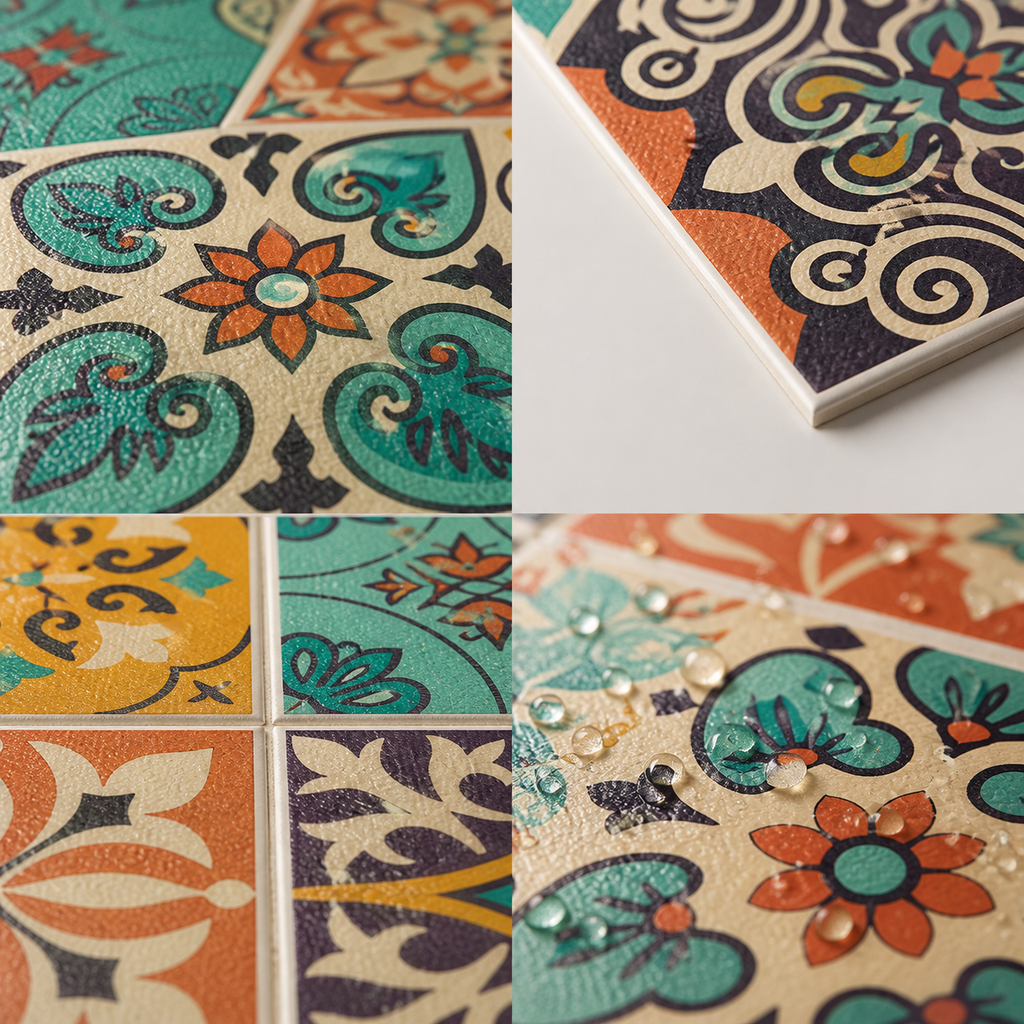 AEELLEEA 30 Pack Bohemian Peel and Stick Tile Stickers, Waterproof Self-Adhesive Wall Decals for Kitchen Bathroom Home Decor