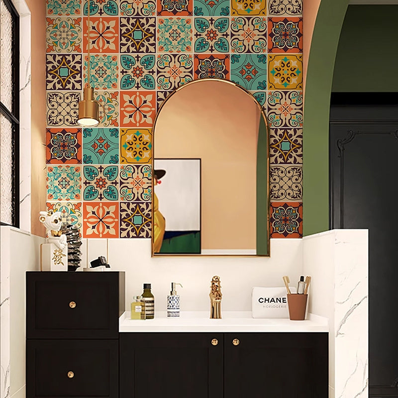 AEELLEEA 30 Pack Bohemian Peel and Stick Tile Stickers, Waterproof Self-Adhesive Wall Decals for Kitchen Bathroom Home Decor