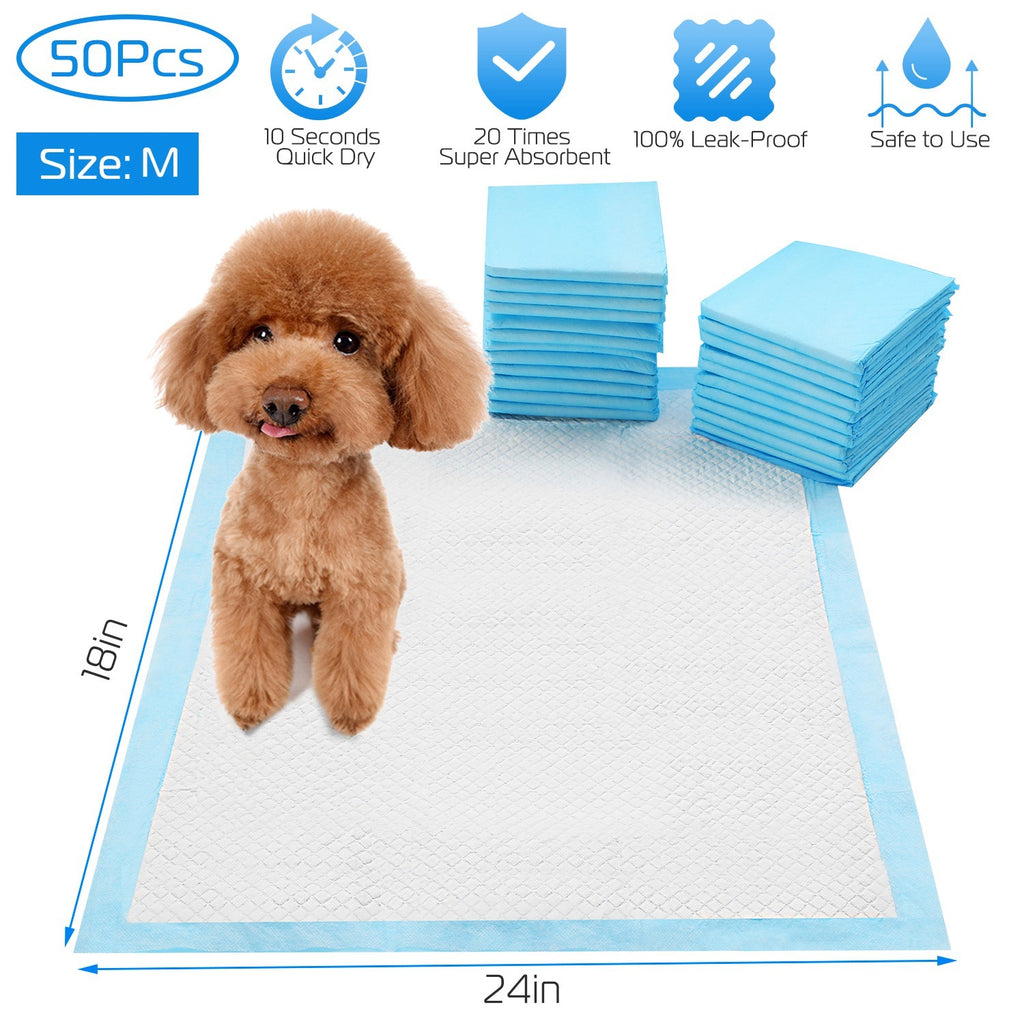 AEELLEEA Puppy Training Pads 50 Count, 24x18 Inch Absorbent Leak-Proof Pet Pee Pads for Dogs Cats