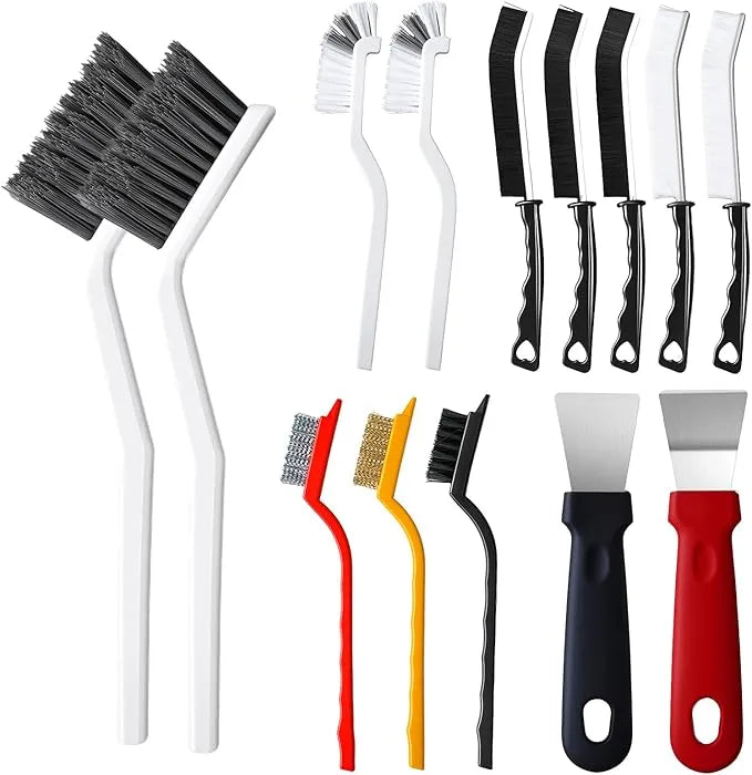 AEELLEEA 4 Pack Grout Brush Set, V-Shaped Gap Cleaning Brush for Tile Lines, Bathroom Kitchen
