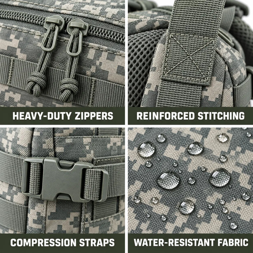 AEELLEEA 30L Digital Camo Tactical Backpack, Military Assault Rucksack, Water Resistant 600D for Hiking Camping Hunting Travel