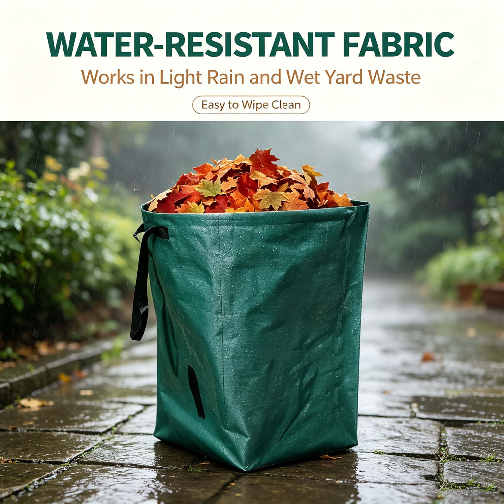 AEELLEEA 2-Pack Reusable Garden Waste Bags, Heavy Duty Leaf Collection Bags with Reinforced Handles, Foldable Yard Waste Bags
