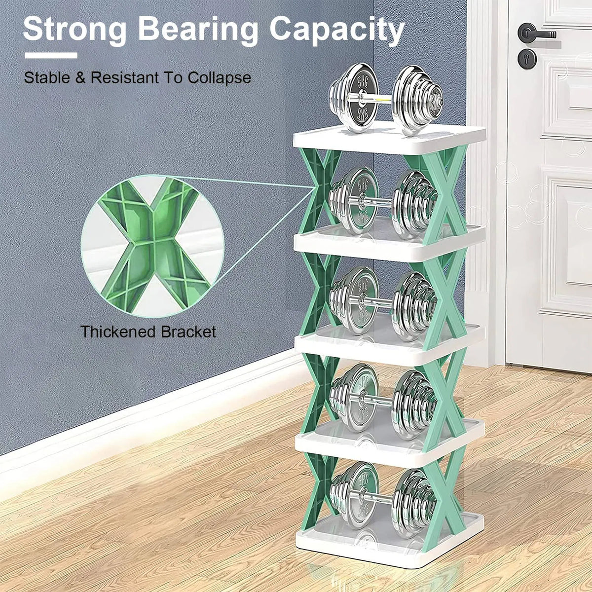 9 Tier Narrow Vertical Shoe Rack, Plastic Free Standing Shoe Organizer, Space Saving Stackable Shoe Storage Shelf for Entryway Hallway Closet