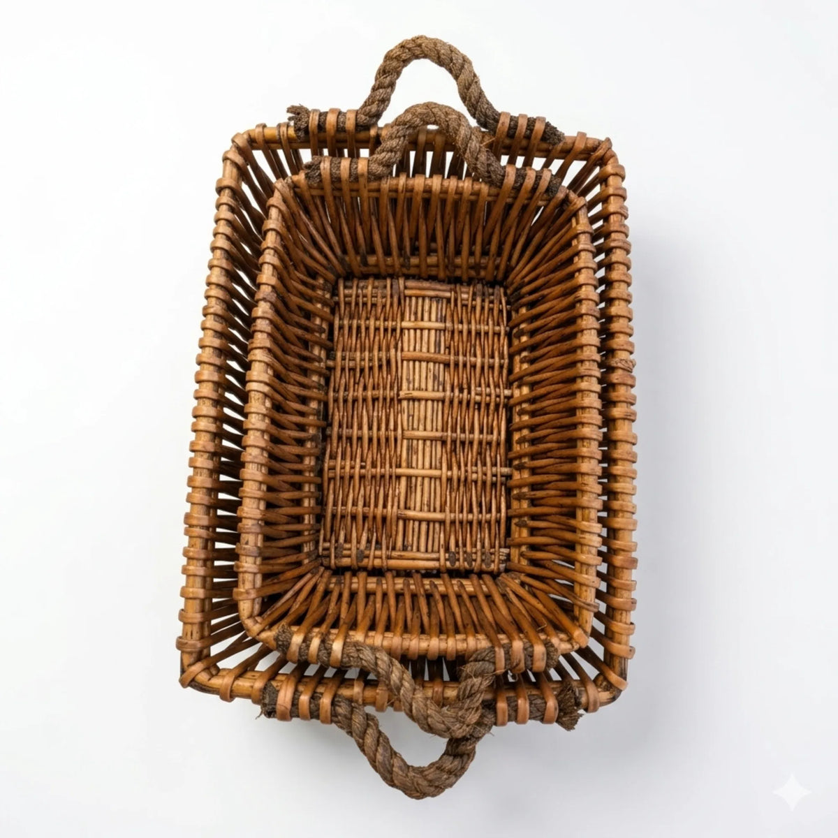 AEELLEEA Willow Baskets Set of 2, Handwoven Nesting Storage Baskets with Handles for Bread Fruit, Farmhouse Kitchen Counter Organizer