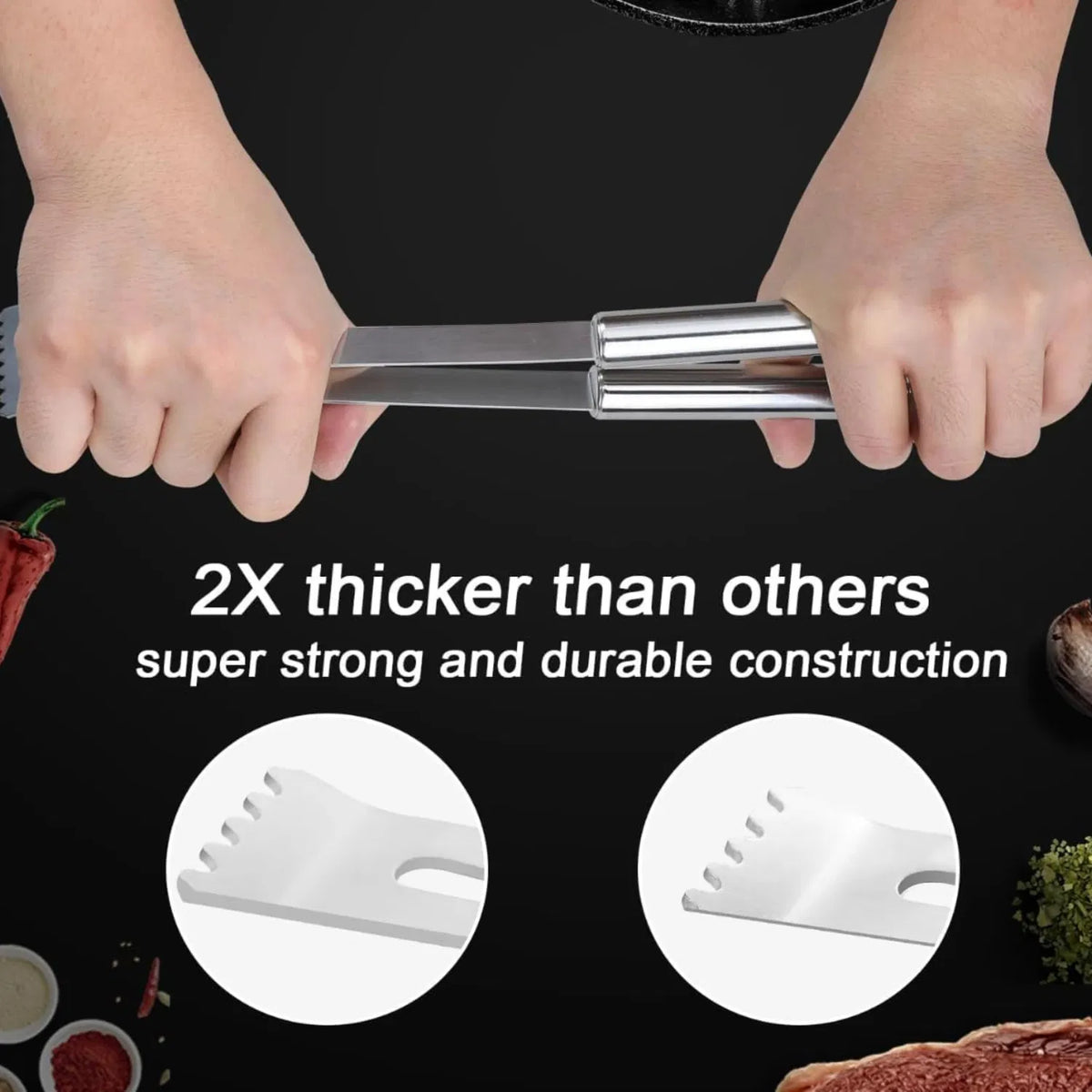 AEELLEEA 9 Piece BBQ Grill Tool Set, Stainless Steel Grilling Accessories with Spatula, Fork, Tongs, Knife, Brush, Skewers & Ba